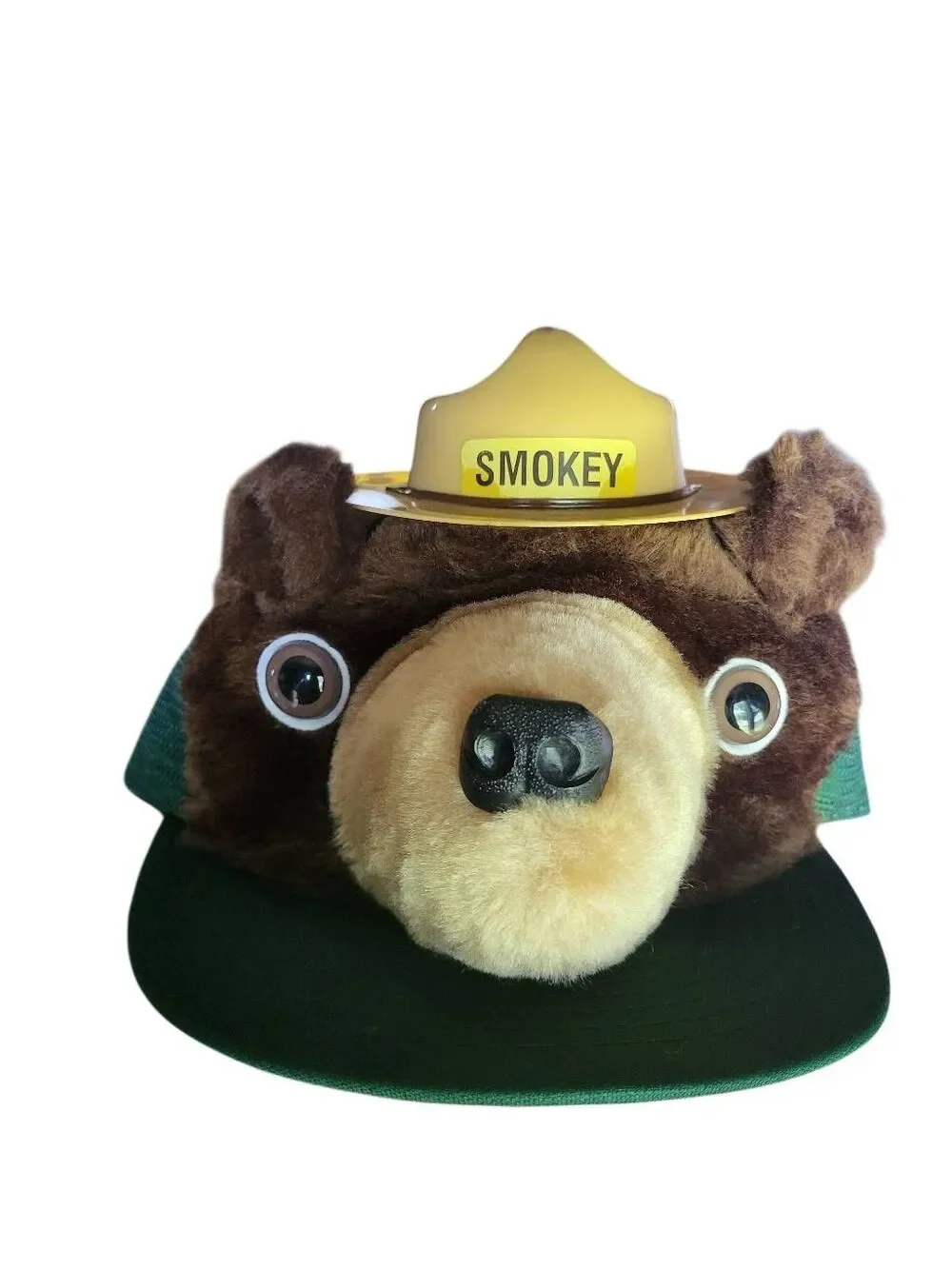 Vintage 1983 Hat Smokey the Bear Plush Stuffed Snapback Trucker Mesh Small